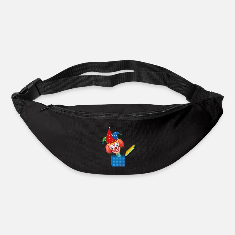 Fasching Kostüm Clown Kasper aus der Box Karneval - Gürteltasche - Schwarz
