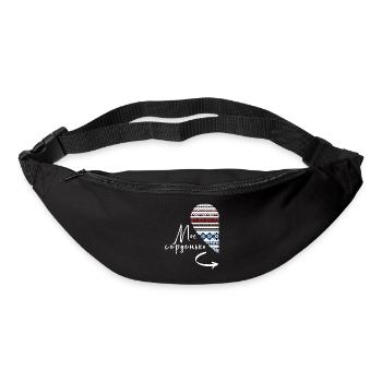 Citation Ukrainienne Broderie Coeur Amour Flèche Paire - Sac banane - noir - Devant