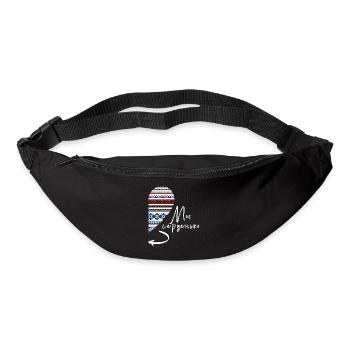 Citation Ukrainienne Broderie Coeur Amour Flèche Paire - Sac banane - noir - Devant