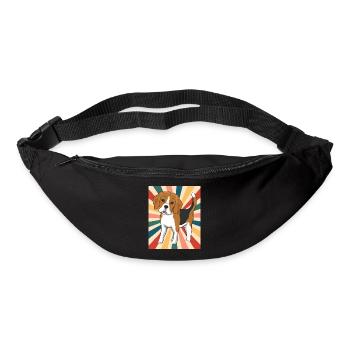 Mignon Beagle Dog Breed 80s 90s Retro Style Vintage - Sac banane - noir - Devant