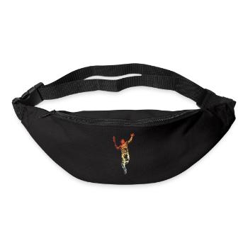 Badminton player drawing - Bum bag - black - Front