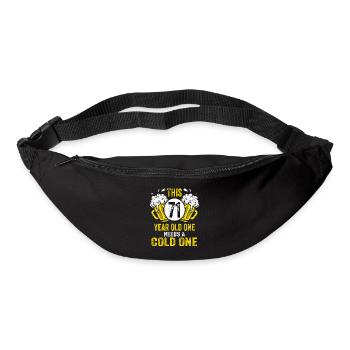 Men Beer Birthday Funny 71 Year Old Beer Lover - Bum bag - black - Front