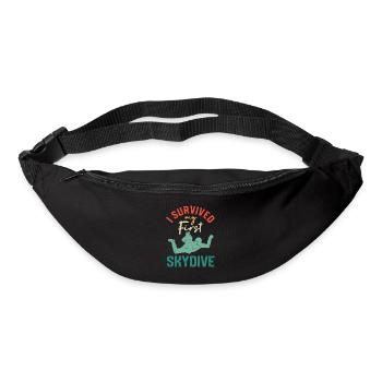 J’ai survécu à mon premier saut en parachute - Sac banane - noir - Devant