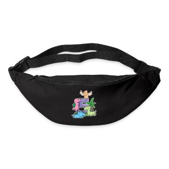 5 Jahre alt - 5. Geburtstag mit Tier Motiv - Gürteltasche - Schwarz - Vorne