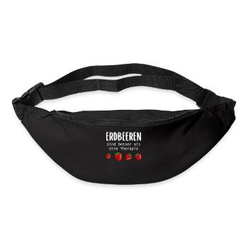 Erdbeeren Therapie Spruch Frucht Obst Geschenk - Gürteltasche - Schwarz - Vorne