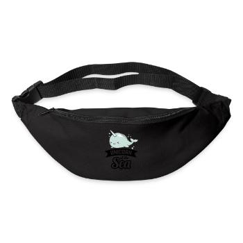 Narval comme licorne avec défense - Sac banane - noir - Devant