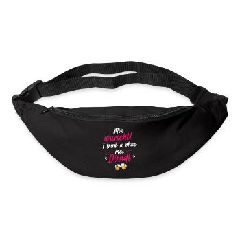 Ersatz Dirndl Shirt Trachten Trachtenshirt Damen - Gürteltasche - Schwarz - Vorne
