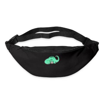 Dinosaurier mit Baby Dinosaurier - Gürteltasche - Schwarz - Vorne
