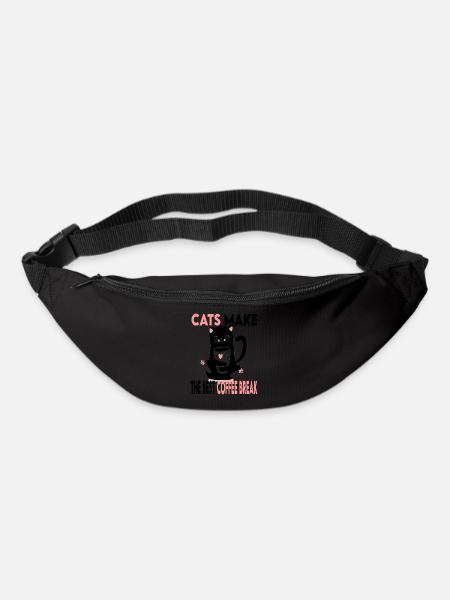 cats make the best coffee break - Bum bag - black
