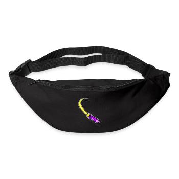 Fusée violette - Sac banane - noir - Devant