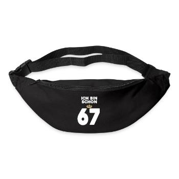 67. Geburtstag Geschenk - 67 Jahre mit Krone - Gürteltasche - Schwarz - Vorne