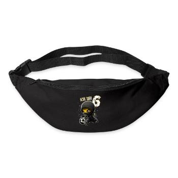 Kinder Geburtstag 6 Jahre - Fussball und Ninjas - Gürteltasche - Schwarz - Vorne