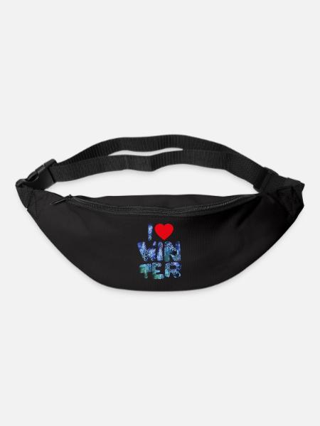 Winter mots with snowflakes for fans of winter - Bum bag - black