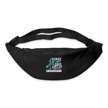 Désolé, je ne peux pas avoir de plans avec mon snowboard - Sac banane - noir - Devant