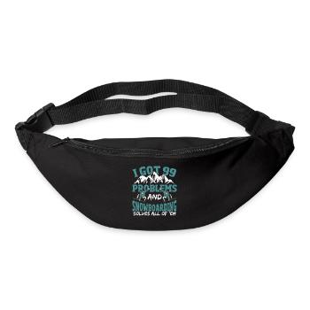 J’ai 99 problèmes et le snowboard résout tout - Sac banane - noir - Devant