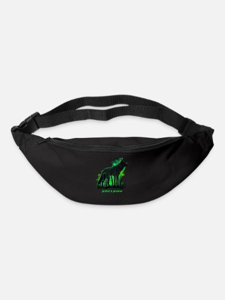Wölfe Silhouette Naturschutz Tierschutz Wolf - Gürteltasche - Schwarz