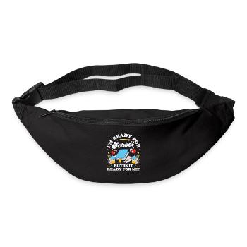 Je suis prête pour l’école, elle est prête pour moi - Sac banane - noir - Devant