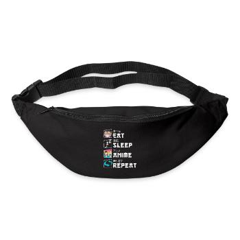 Cute Japanese Eat Sleep Anime Repeat Manga - Bum bag - black - Front
