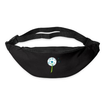 Beau pissenlit blanc fleurs pissenlit - Sac banane - noir - Devant