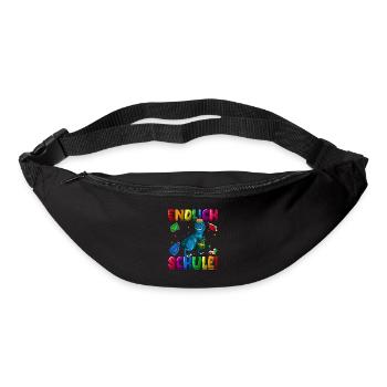 Endlich Schule Einschulung Grundschule 1. Klasse - Gürteltasche - Schwarz - Vorne