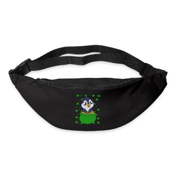 Manchot mignon Trèfle Saint-Patrick Pingouin - Sac banane - noir - Devant