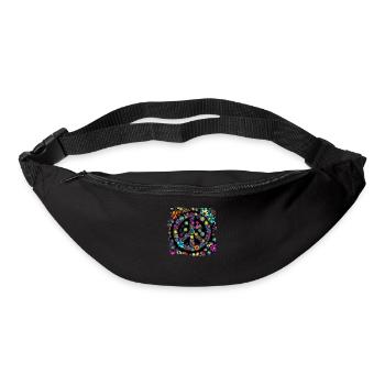 Hippie Festival Liebe Vintage Friedenszeichen - Gürteltasche - Schwarz - Vorne