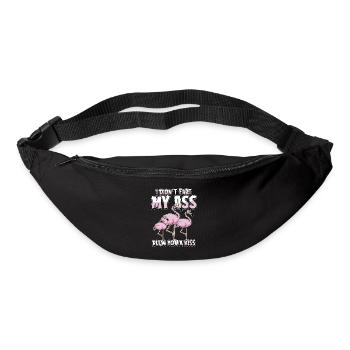 Flamant rose, je n’ai pas pété mes fesses, je t’ai soufflé un baiser - Sac banane - noir - Devant