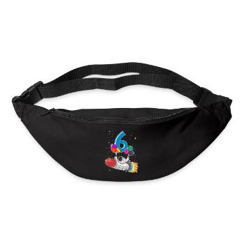 Astronaut 6 Years Space Rocket 6th Birthday - Bum bag - black - Front
