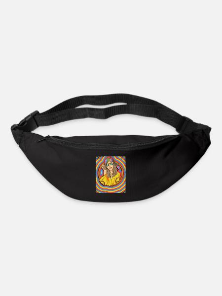 Hippie Frau Psychedelisch Trippy - Gürteltasche - Schwarz