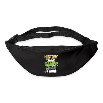 History By Day Gamer By Night - Gürteltasche - Schwarz - Vorne