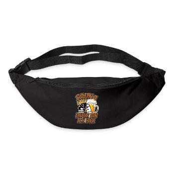Sauna und Bier - Saunieren - Spruch - Gürteltasche - Schwarz - Vorne