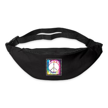 T-shirt hippie Mouvement pour la paix Woodstock Boho Groove - Sac banane - noir - Devant