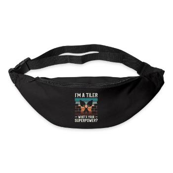 Je suis un carreleur Quel est votre superpouvoir Carrelage Carreleurs - Sac banane - noir - Devant