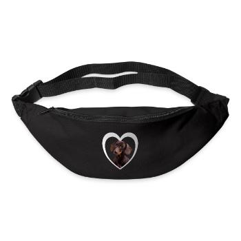 Dackel - Hundeliebhaber - Hunde Herz - Gürteltasche - Schwarz - Vorne
