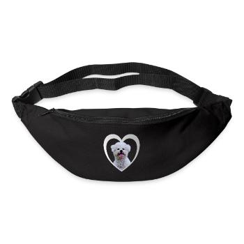 Bichon Frise Heart - J’adore Bichon Frise - Sac banane - noir - Devant