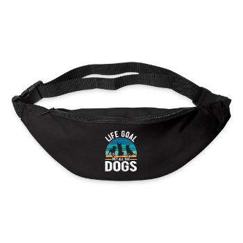 Life Goal Pet All The Dogs Funny Pet Dog Lover - Bum bag - black - Front