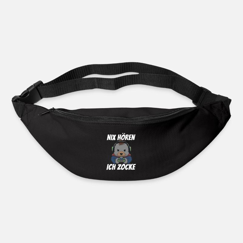 Nix Hören Ich Zocke Robbe - Gürteltasche - Schwarz