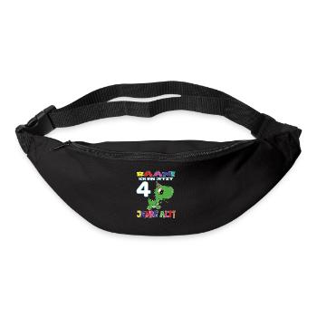 Bääm Ich Bin Jetzt 4 Jahre Alt Dino - Gürteltasche - Schwarz - Vorne