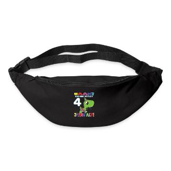 Bääm Ich Bin Jetzt 4 Jahre Alt Mädchen Dino - Gürteltasche - Schwarz - Vorne
