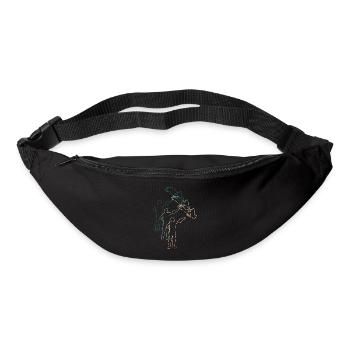 Fauconnier avec cadeau rétro de fauconnerie d’oiseau de proie - Sac banane - noir - Devant