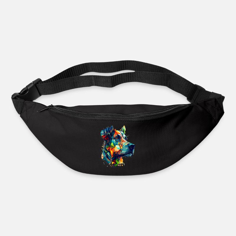 Die deutsche Dogge als buntes Vector Artwork - Gürteltasche - Schwarz
