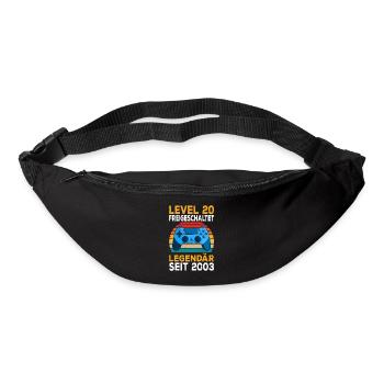 Level 20 freigeschalten Zocken Pc Zocker Gaming - Gürteltasche - Schwarz - Vorne