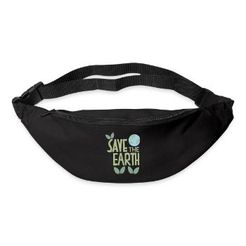 Save the Earth, Handpainted Design, Environmental Protection - Bum bag - black - Front