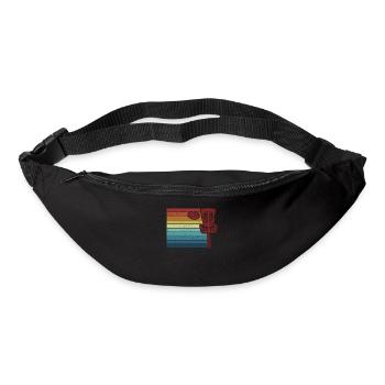 Retro Disc Golfer Frisbee Golf Korb Scheibe - Gürteltasche - Schwarz - Vorne