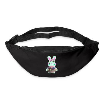 cute Easter bunny with Easter eggs - Bum bag - black - Front