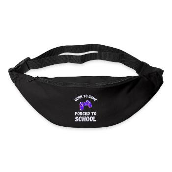 Né pour le jeu Forcé à l’école Jeu drôle de dicton - Sac banane - noir - Devant