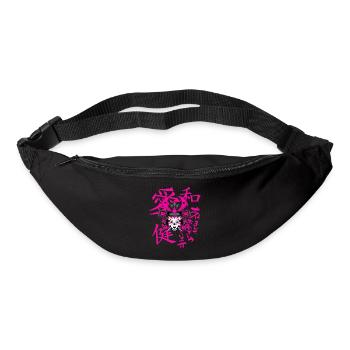 Kitsun Vaporwave Japonais Kami Vaporwave Kitsune - Sac banane - noir - Devant