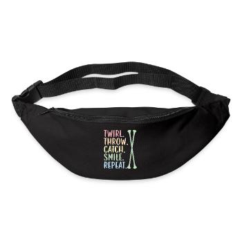 Tourbillon. Jeter. Catch. Sourire. Réessayez. Supplié - Sac banane - noir - Devant