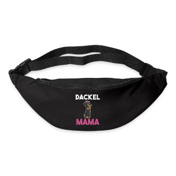 Hund Dackel Mama - Gürteltasche - Schwarz - Vorne
