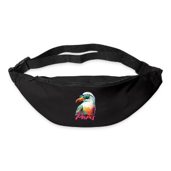 Paris France Holiday Seagull with Sunglasses - Bum bag - black - Front